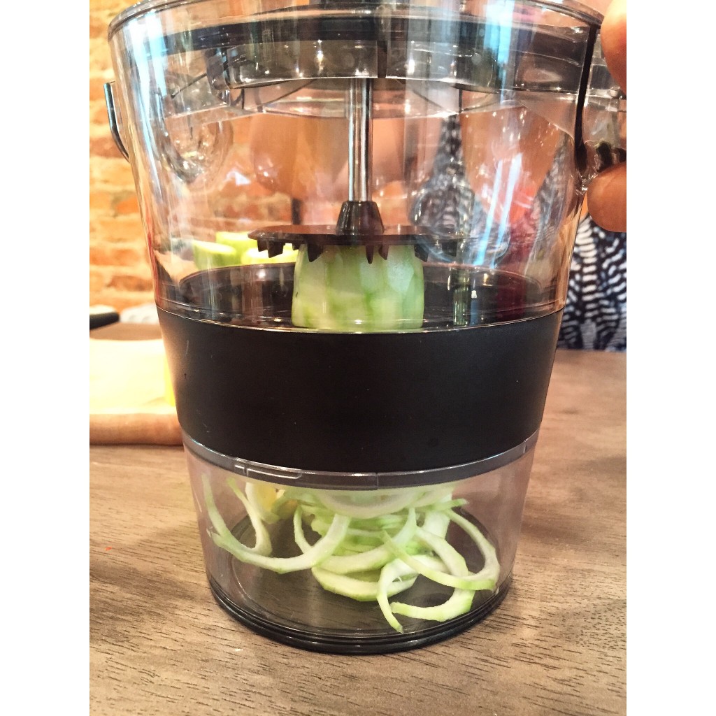 I use the GEFU Spiralizer on setting 3 for noodles and setting 2 for ribbons. 