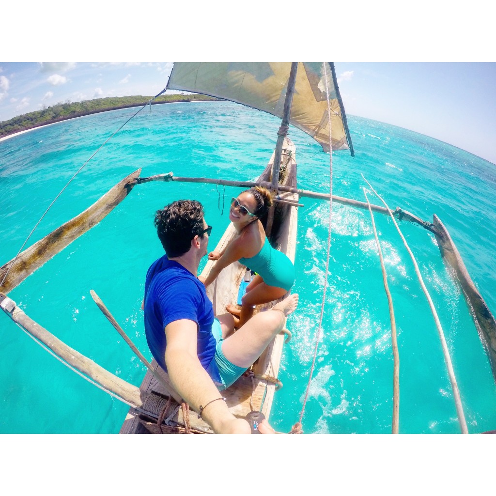 Sailing a dhow in the Indian Ocean.
